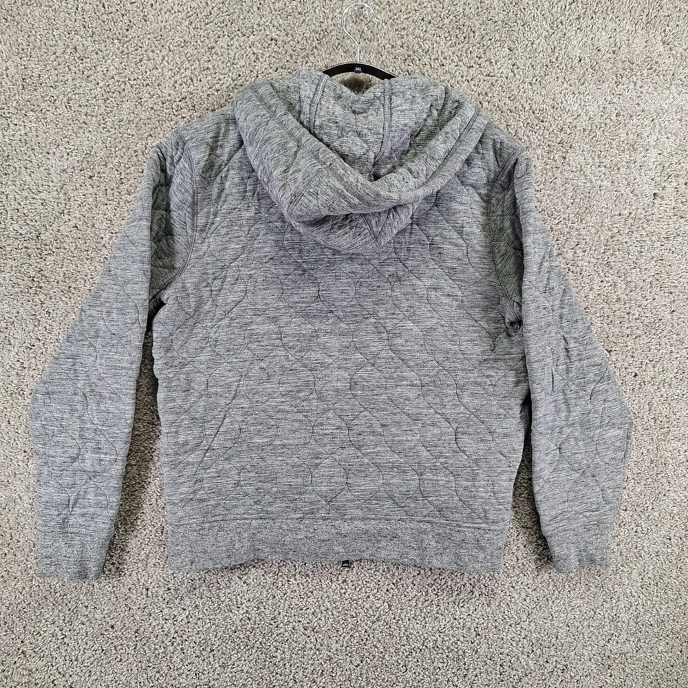 Banana Republic Quilted Hoodie Men's Medium Gray Long Sleeve Drawstring Full Zip